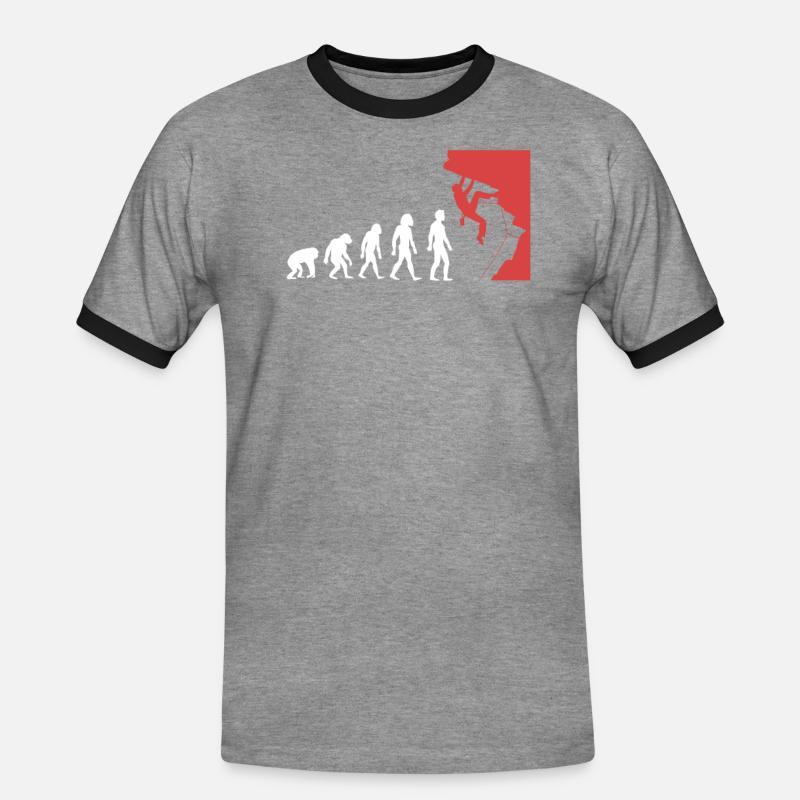 Klettern Evolution - Männer Kontrast-T-Shirt - Grau meliert/Schwarz