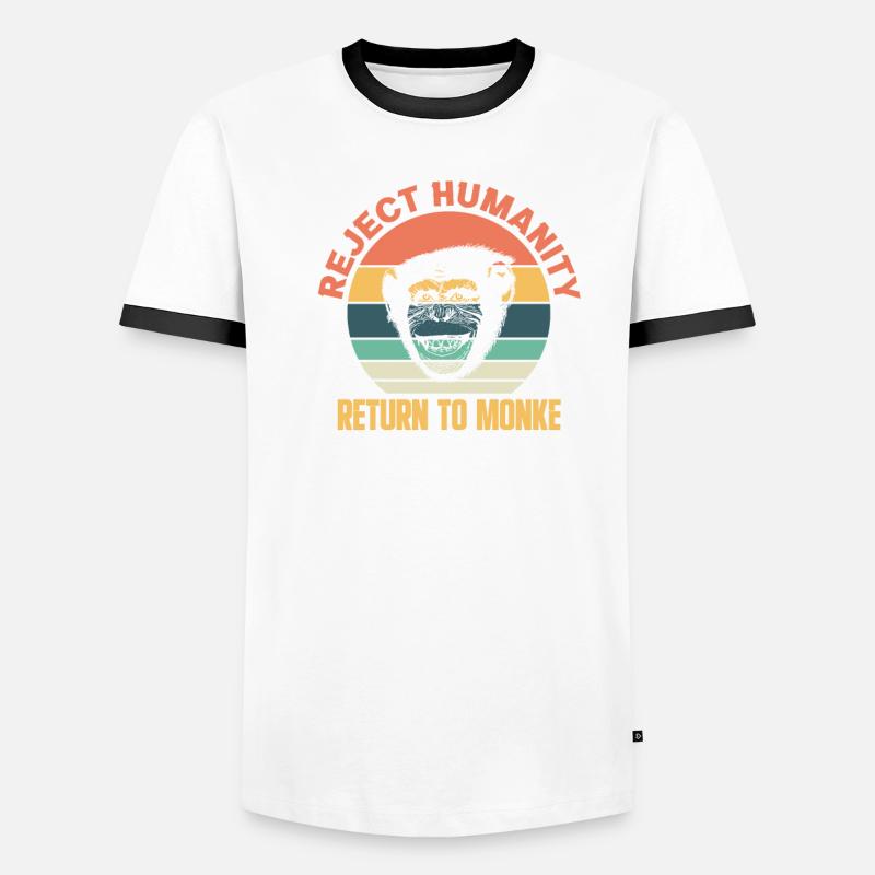 Affe Evolution Menschenaffen Affen Geschenk Männer Kontrast-T-Shirt