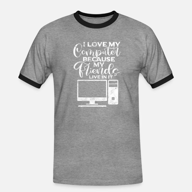 Computer Nerd PC Programmierer Informatik Geschenk - Männer Kontrast-T-Shirt - Grau meliert/Schwarz