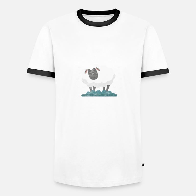 Moutons Élevage Élevage Mouton Chèvre Cadeau T-shirt contrasté Homme