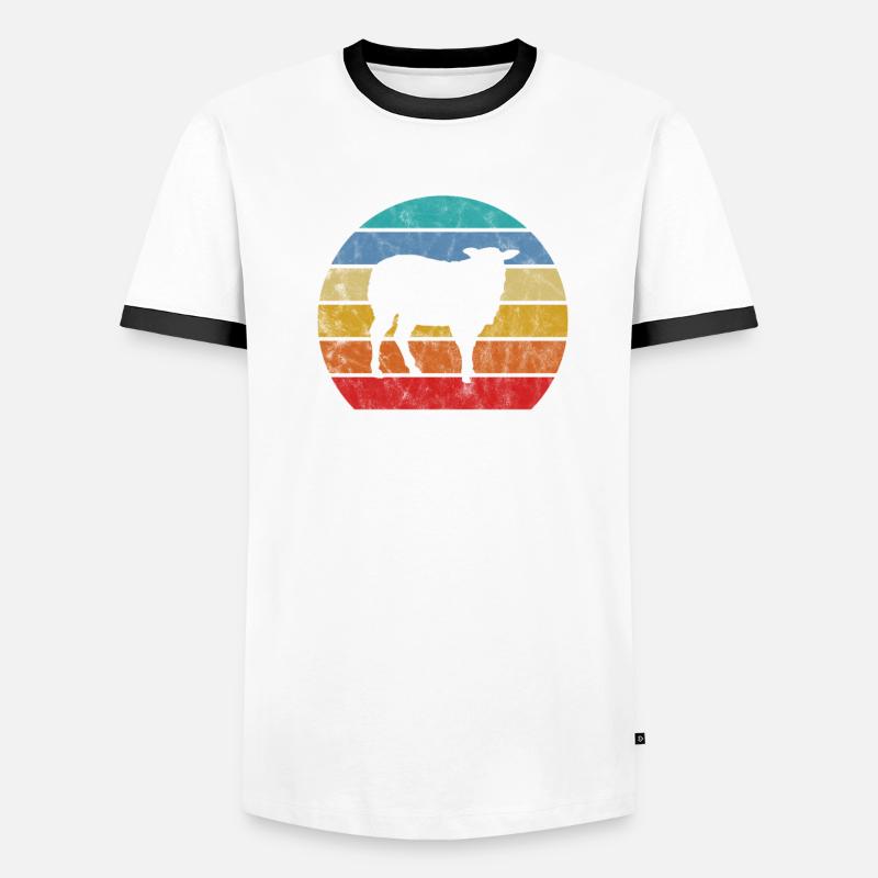 Moutons Élevage Élevage Mouton Chèvre Cadeau T-shirt contrasté Homme