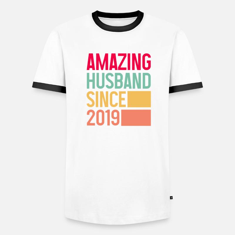 Ehemann seit 2019 Männer Kontrast-T-Shirt