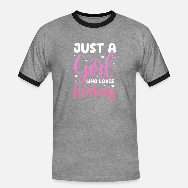 Author - Men's Ringer Shirt - heather grey/black