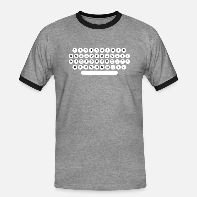 Author - Men's Ringer Shirt - heather grey/black