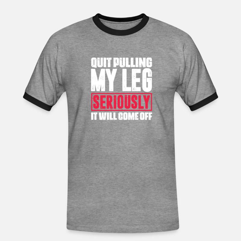 Amputation Amputation Prosthesis Gift - Men's Ringer Shirt - heather grey/black