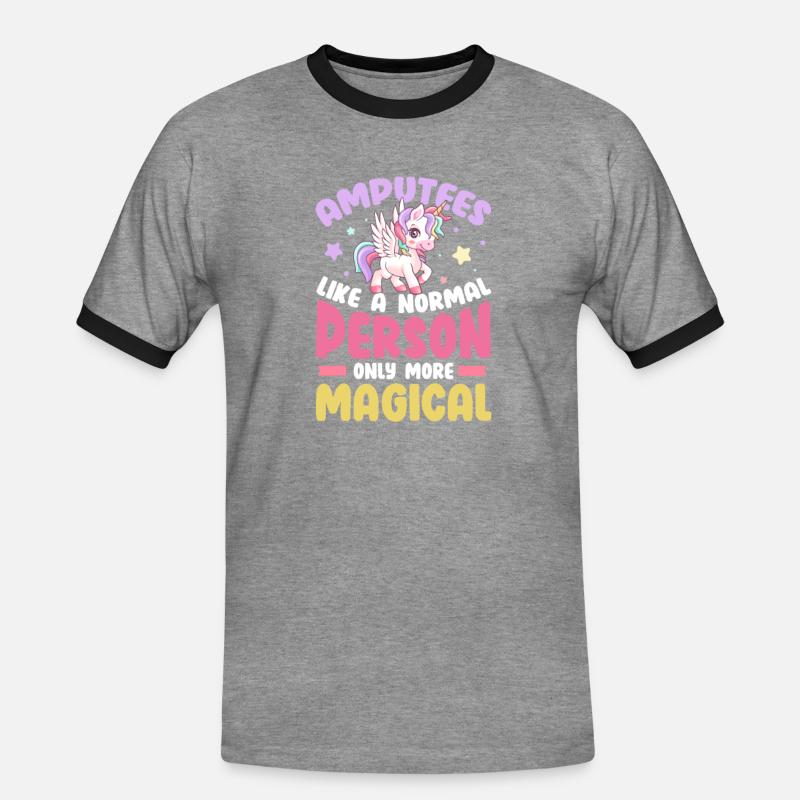 Amputation Amputation Prosthesis Gift - Men's Ringer Shirt - heather grey/black