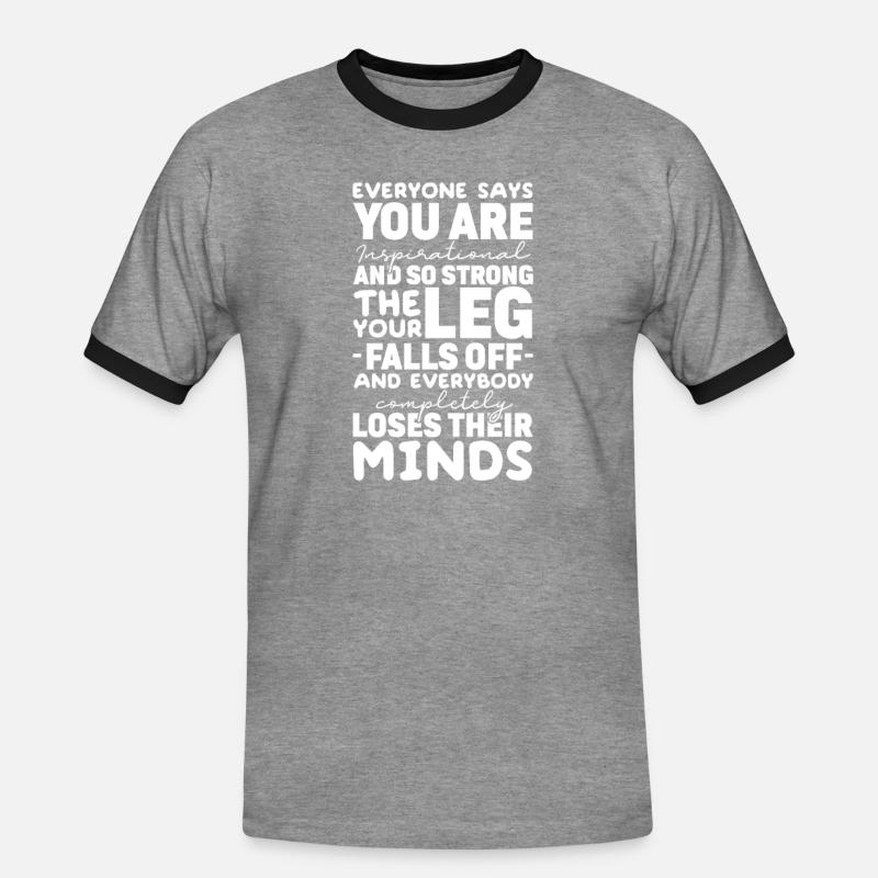 Amputation Amputation Prosthesis Gift - Men's Ringer Shirt - heather grey/black