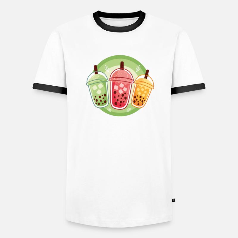 Bubble Tea Männer Kontrast-T-Shirt