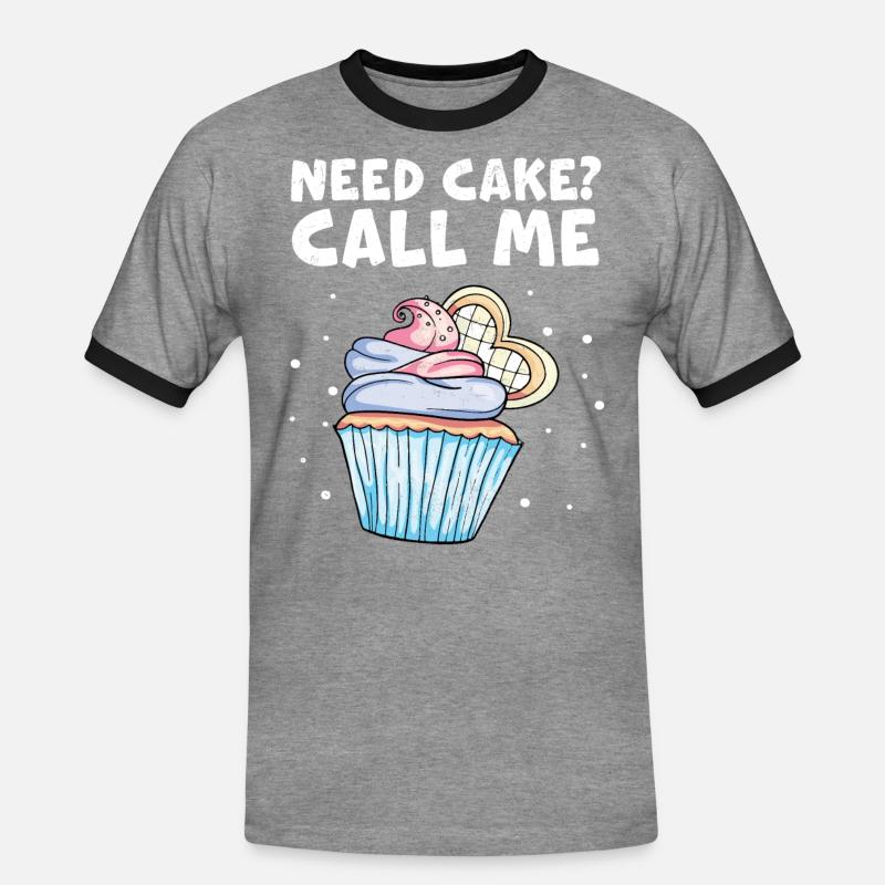 Cupcake - Men's Ringer Shirt - heather grey/black