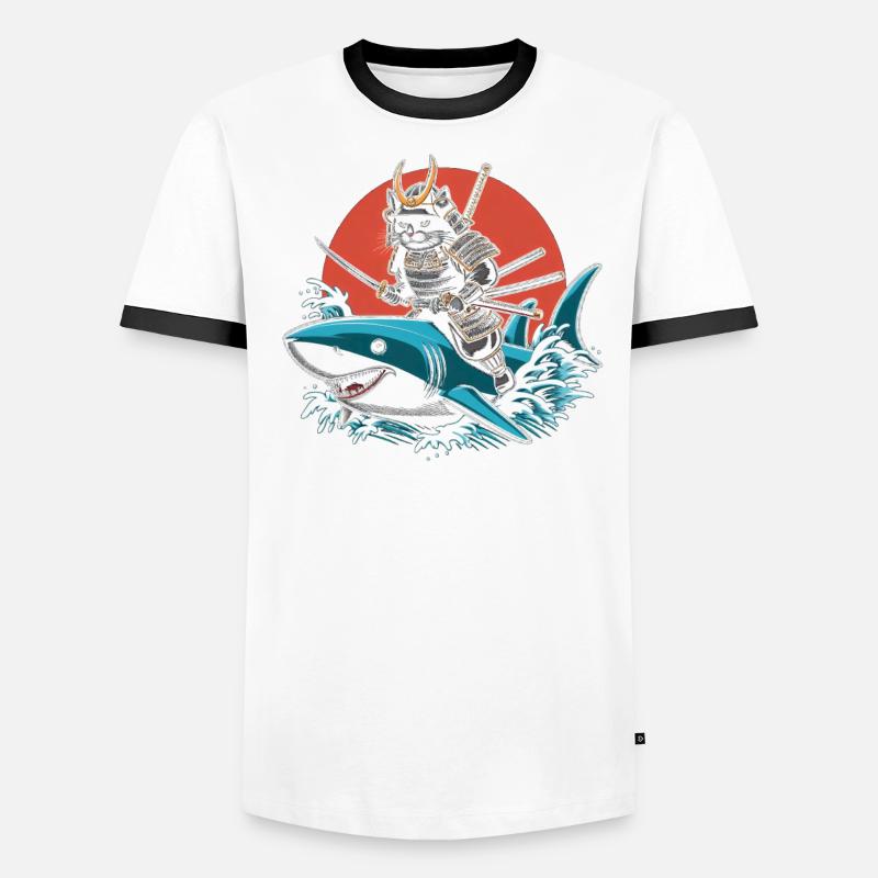 Samurai Ronin Schwertkampf Krieger Geschenk Männer Kontrast-T-Shirt