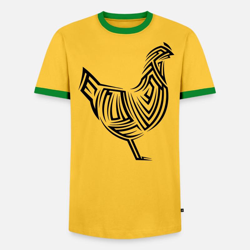 Huhn Tribal Tattoo - Männer Kontrast-T-Shirt - undefined