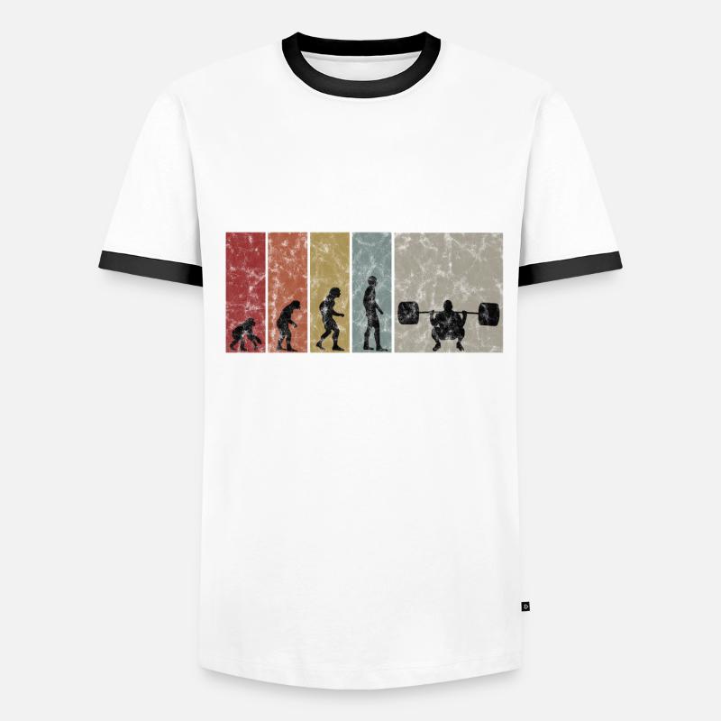Musculation Bodybuilder GYM Evolution Rétro T-shirt contrasté Homme