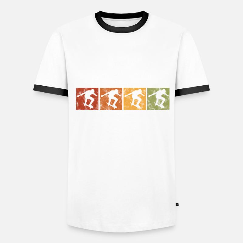 Skateboarder Skateboard Evolution Skate Skateing T-shirt contrasté Homme