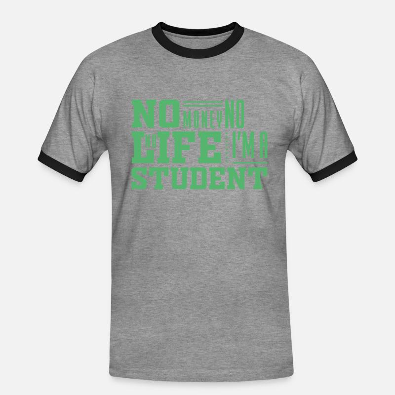 Studentin Uni Student Studieren Studium - Männer Kontrast-T-Shirt - Grau meliert/Schwarz