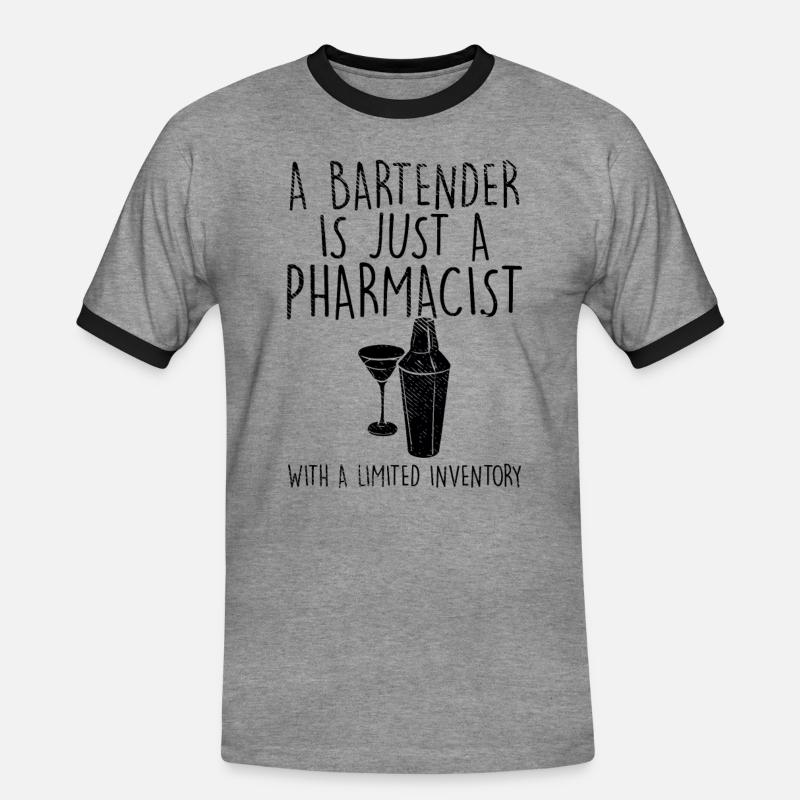 Barkeeper - Männer Kontrast-T-Shirt - Grau meliert/Schwarz