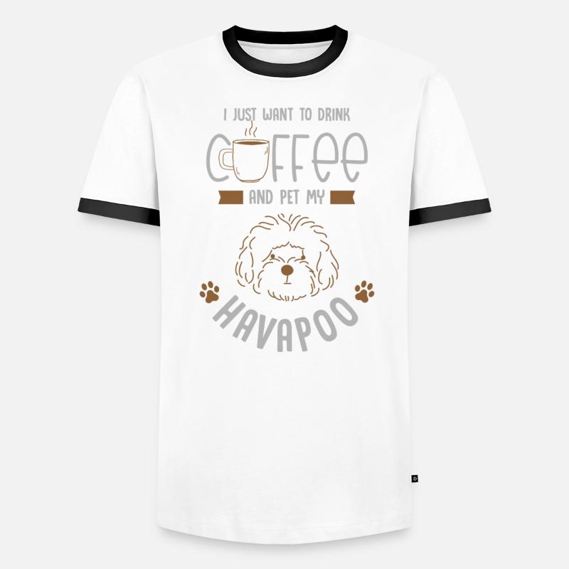 havapoo, havapoo Havaneser, caniche, T-shirt contrasté Homme