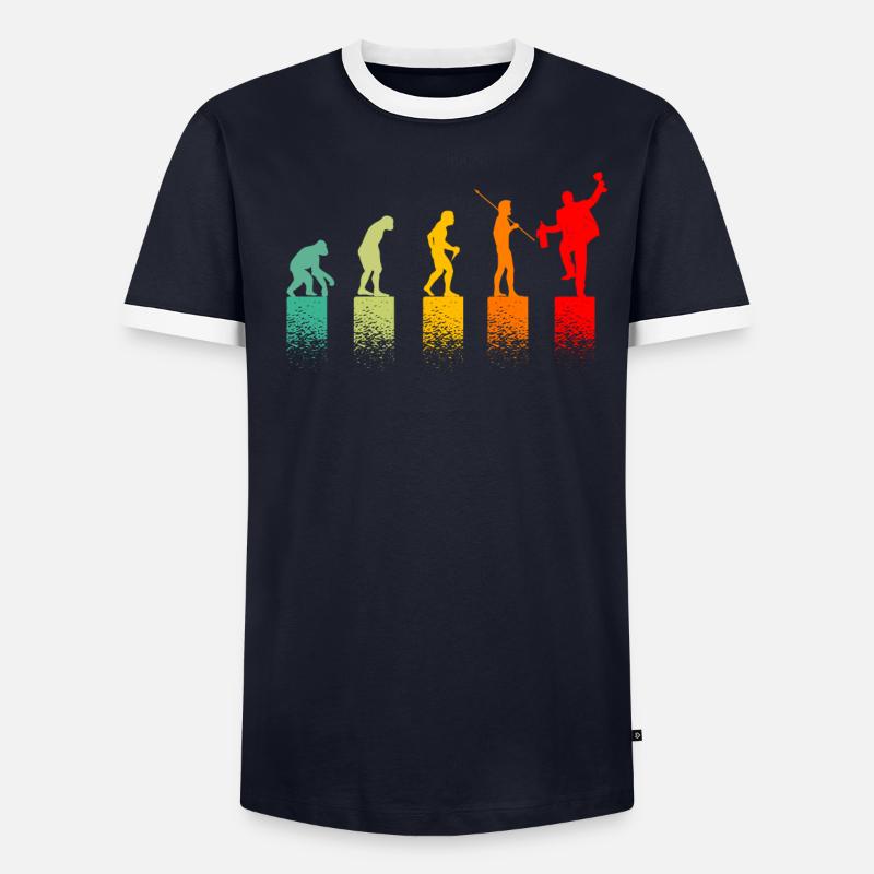 Evolution Aperitif Geschenkidee Lustiger Mann - Männer Kontrast-T-Shirt - undefined