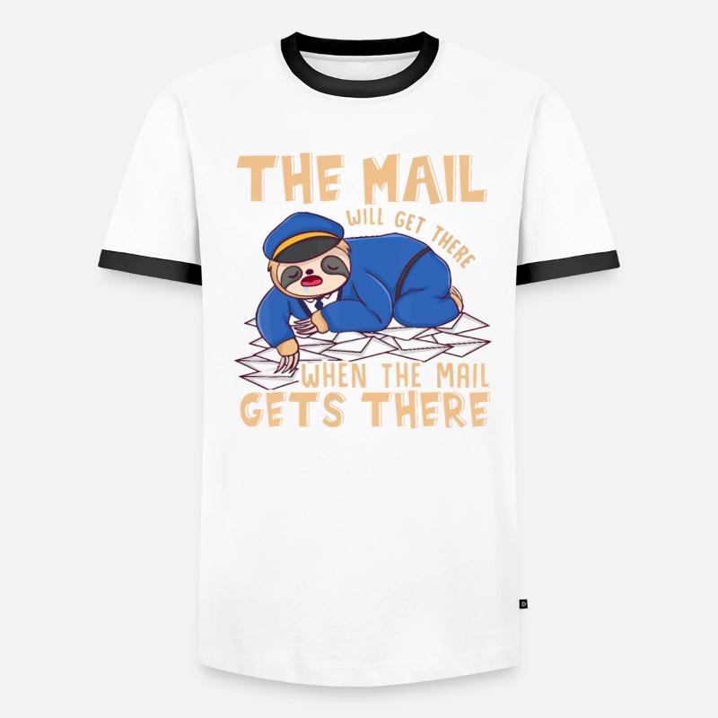 Sloth Mail gets there - funny postal worker mail c Men's Ringer Shirt