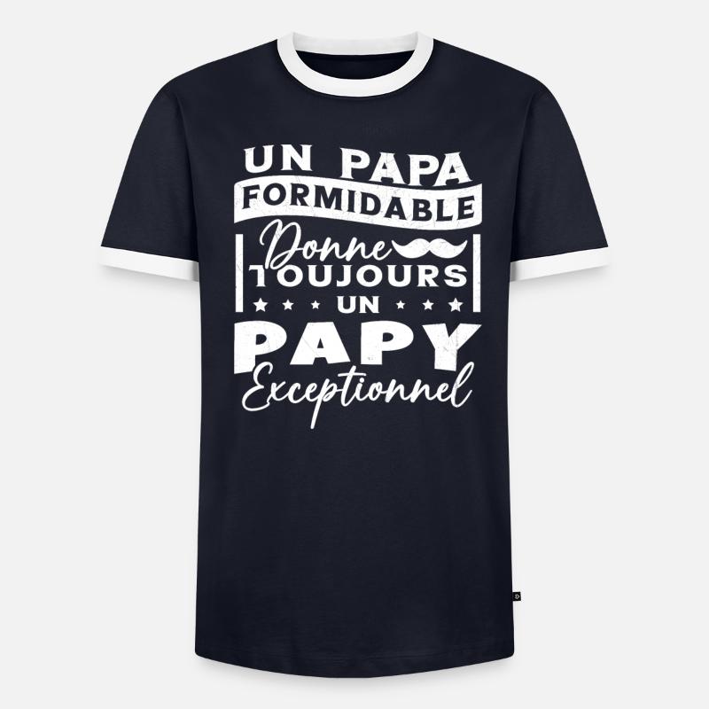 Papa Formidable Donne Toujours Papy Exceptionnel T-shirt contrasté Homme