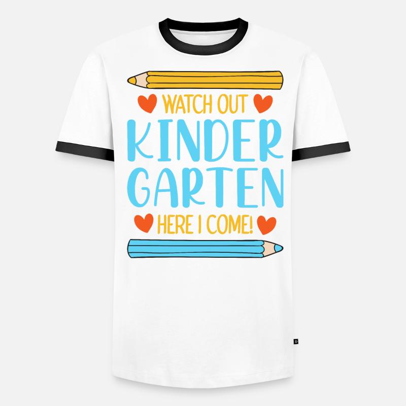 Kindergarten Kindergärtner Lehrer Regenbogenfarben Männer Kontrast-T-Shirt