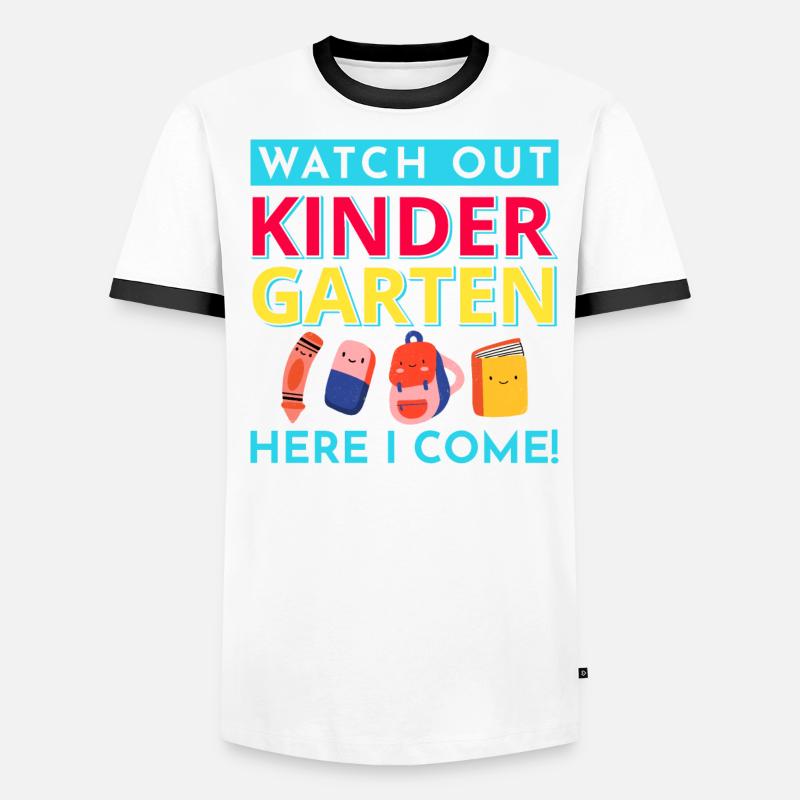 Kindergarten Kindergärtner Lehrer Regenbogenfarben Männer Kontrast-T-Shirt
