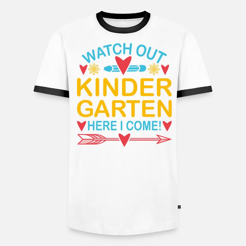 Kindergarten Kindergärtner Lehrer Regenbogenfarben Männer Kontrast-T-Shirt