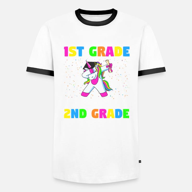Goodbye First Grade hello second grade Unicorn Gir Men's Ringer Shirt