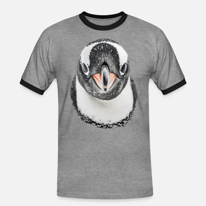 Penguin - Men's Ringer Shirt - heather grey/black