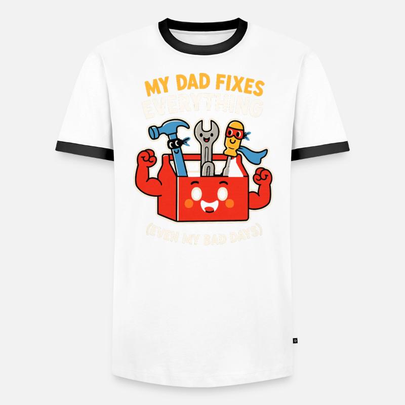 Father's Day Gift My Dad Fixes Everything Tool Men's Ringer Shirt