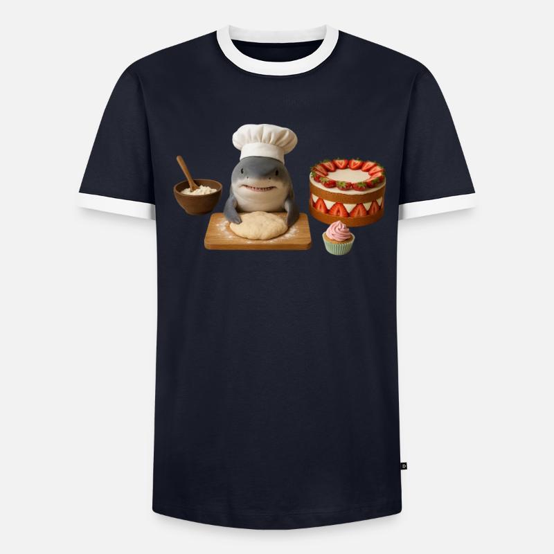 Shark Baking Cake Bread T-shirt contrasté Homme