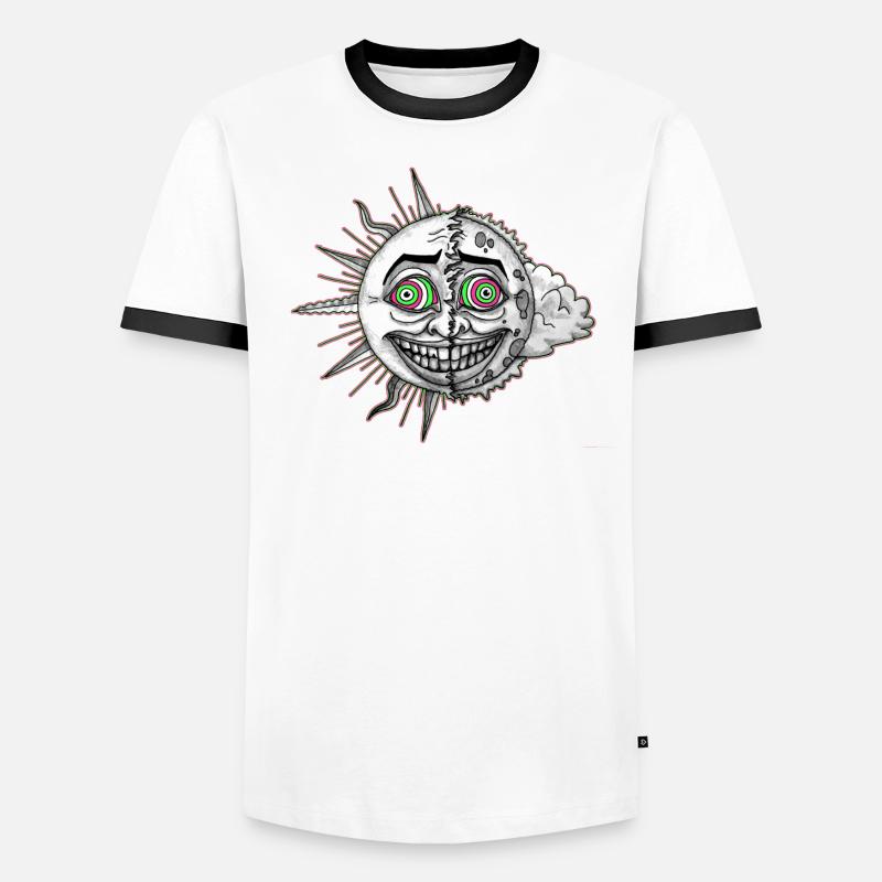 psychedelic psychedelic Goa Acid Sun Moon Men's Ringer Shirt
