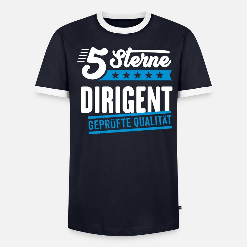 5Sterne Dirigent Männer Kontrast-T-Shirt