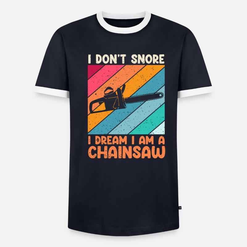 Ronflement à la tronçonneuse drôle T-shirt contrasté Homme