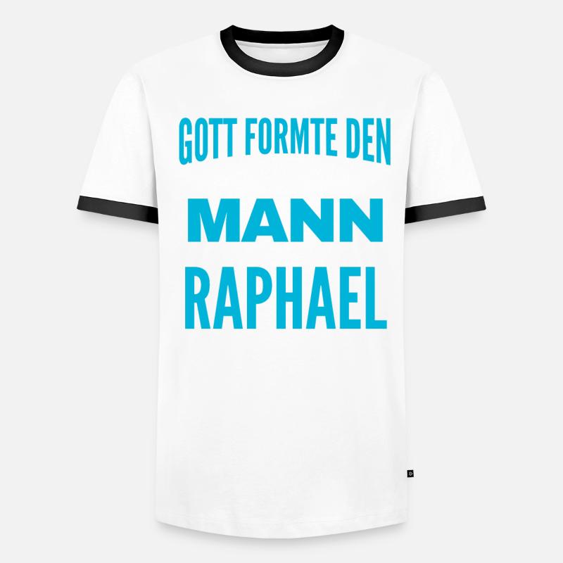 Raphael Name Design Männer Kontrast-T-Shirt