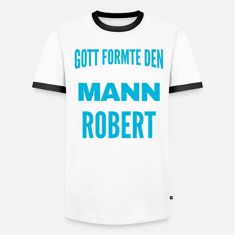 Robert Name Design Männer Kontrast-T-Shirt