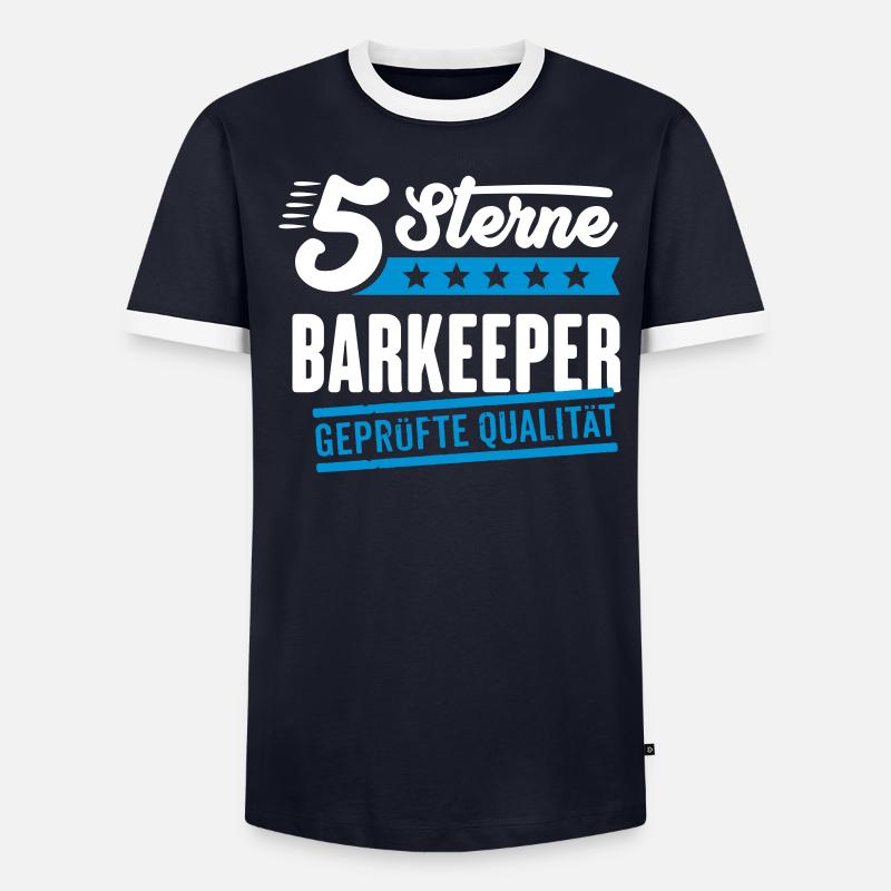 5Sterne Barkeeper Männer Kontrast-T-Shirt
