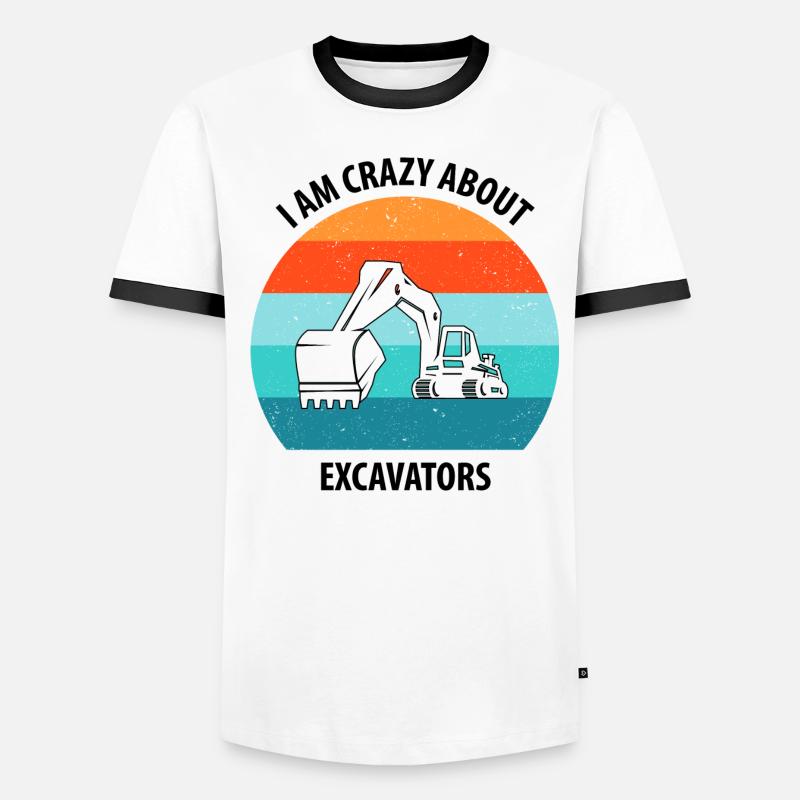Bagger Baggerfahrer Baggerwagen Männer Kontrast-T-Shirt