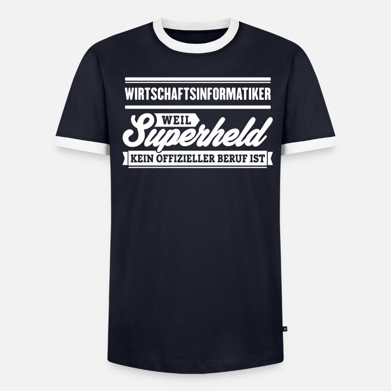 Superheld Wirtschaftsinformatiker - Männer Kontrast-T-Shirt - undefined
