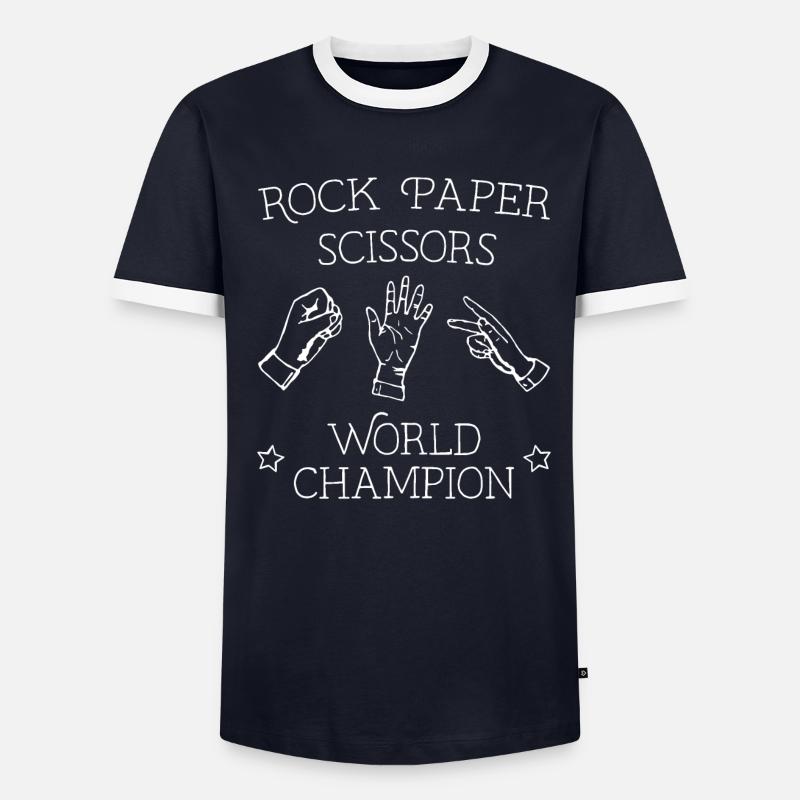 Champion du monde de ciseaux en papier de roche T-shirt contrasté Homme