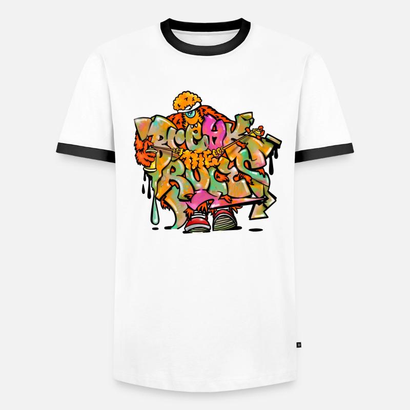 Break the Rules Monster Graffiti Men's Ringer Shirt