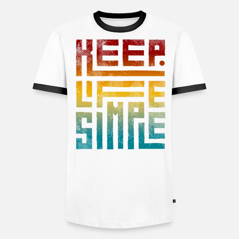 Modern Keep Life Simple Vintage Gradient Männer Kontrast-T-Shirt