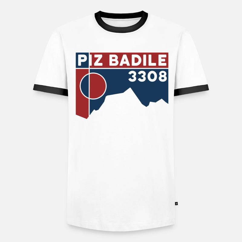Piz Badile Normal Path Mountain Guide North Face Climbing Men's Ringer Shirt