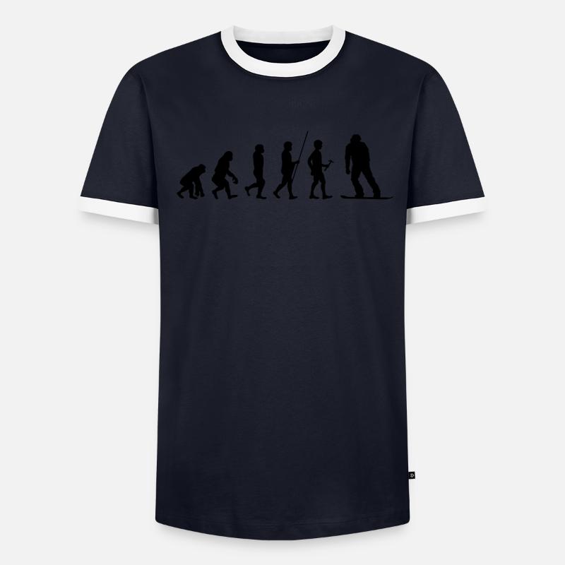 Evolution Snowboard Snowboarder Snowboarding T-shirt contrasté Homme