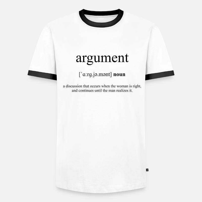 Argument Definition Dictionary Männer Kontrast-T-Shirt