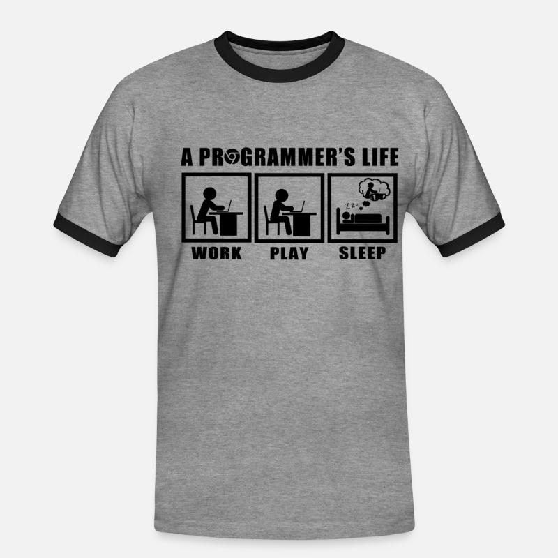 Programmierer - Männer Kontrast-T-Shirt - Grau meliert/Schwarz