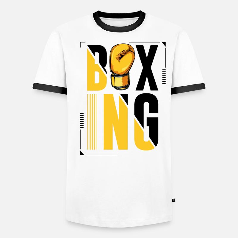 Boxe lettrage boxe cadeau gants de boxe T-shirt contrasté Homme