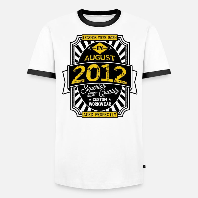2012 AUGUST T-shirt contrasté Homme