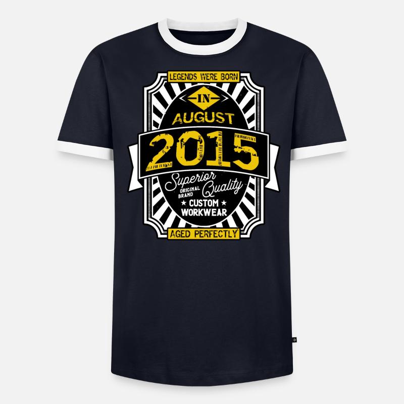 2015 AUGUST T-shirt contrasté Homme