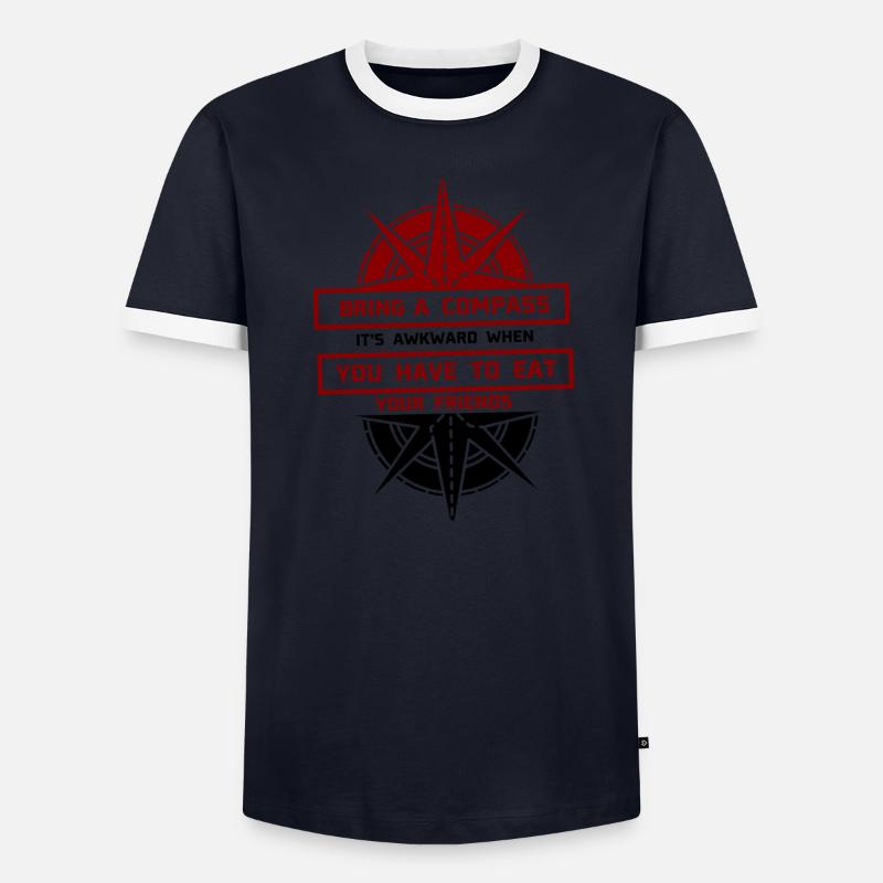 HIKING: Bring A Compass Men's Ringer Shirt