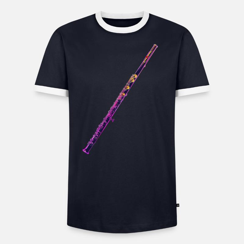 Querflöte Männer Kontrast-T-Shirt
